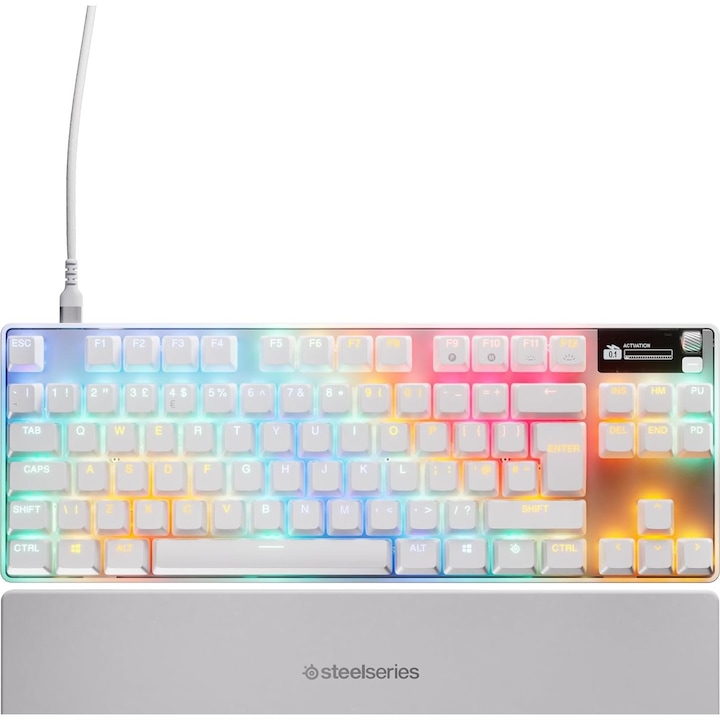 Геймърскa клавиатура SteelSeries Apex Pro TKL Gen3, Бял, USB