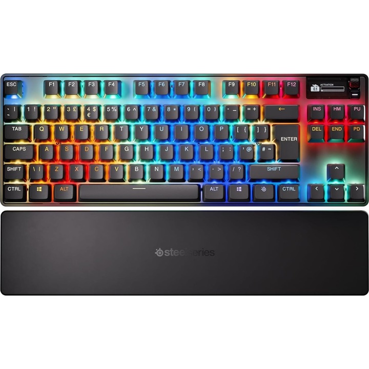 Безжична геймърскa клавиатура SteelSeries Apex Pro TKL Gen3, Черен, Wi-Fi / USB Type-C донгъл