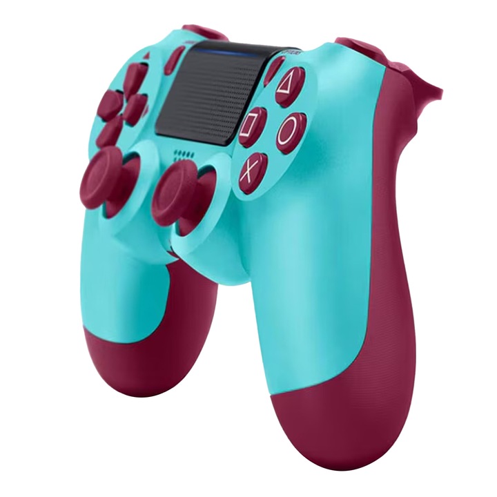 Vezeték nélküli gamepad kontroller, NAIXUES®, PS4/PRO/Slim kompatibilis, analóg joystickok, dupla rezgés, nagy teljesítményű akkumulátor, sztereó fejhallgató-csatlakozó, kék