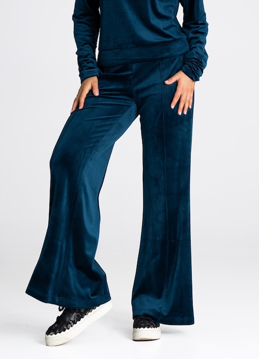 Figl női nadrág, M966 modell, széles, kék, poliészter/elasztán