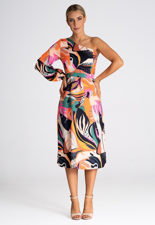 Rochie midi Figl, design elegant, multicolor, textil