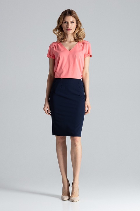 Миди пола Figl, тип молив, тъмносиня, полиестер, удобна