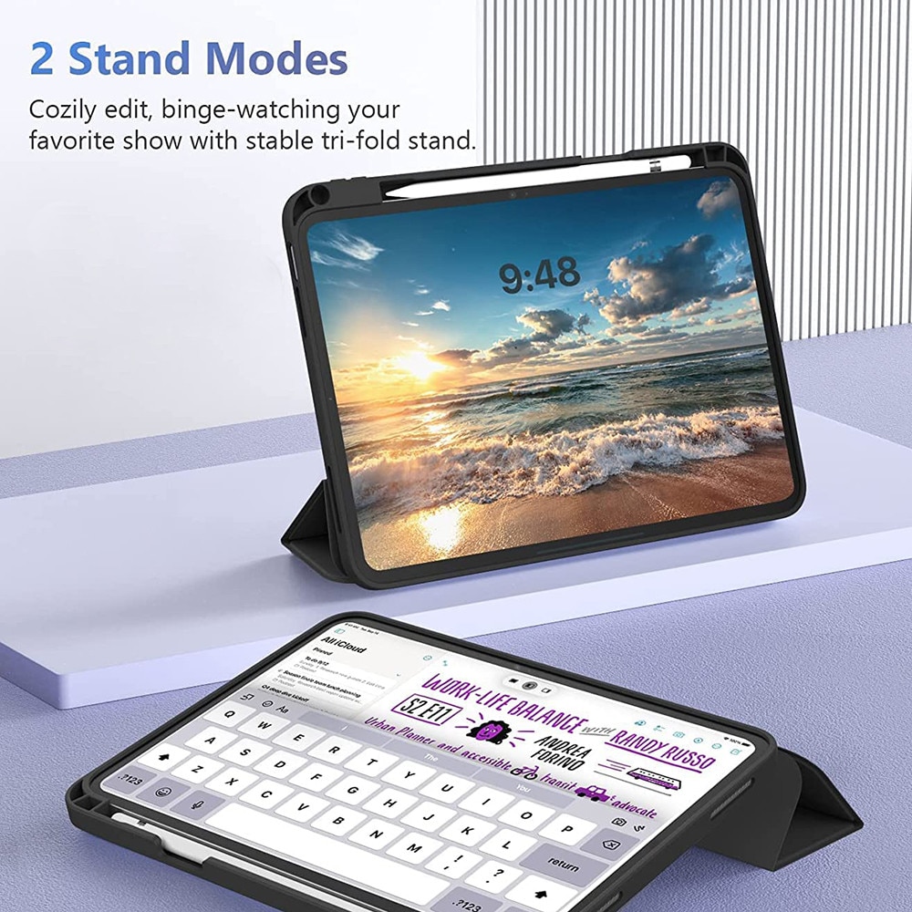 Husa pentru Xiaomi Pad 8 / 8 Pro Soft Shell cu functie wake-up/sleep si compartiment pentru stylus, tip stand - Negru