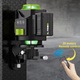 Nivela Laser 4D, Hesasa®, Profesionala, 16 linii, 4x360º, IP-54, 1 x Baterie 2400mAh, Precizie milimetrica, 515 nm dioda laser, ± 3° domeniu lucru 30 m, cu Telecomanda, Negru/Verde