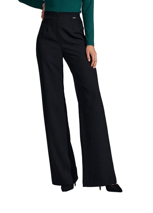 Figl női nadrág, fekete, magas derekú, poliészter, XL INTL