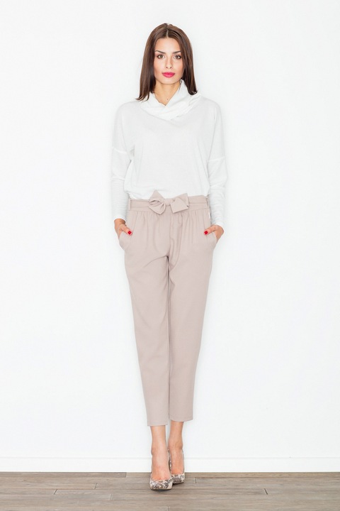 Pantaloni skinny dama, Figl, bej, poliester, XL INTL