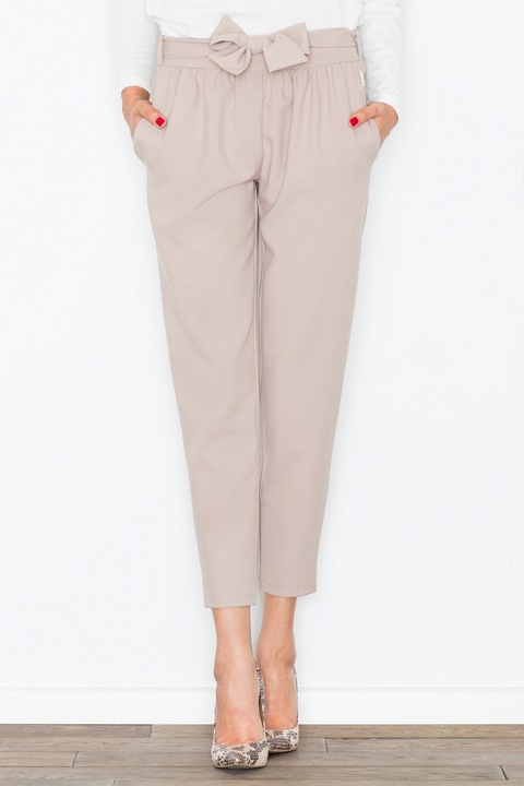 Pantaloni skinny dama, Figl, bej, poliester, XL INTL
