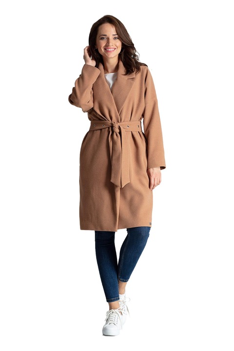 Palton dama L054, Lenitif, Acril/Poliester, Maro, 2XL-3XL INTL