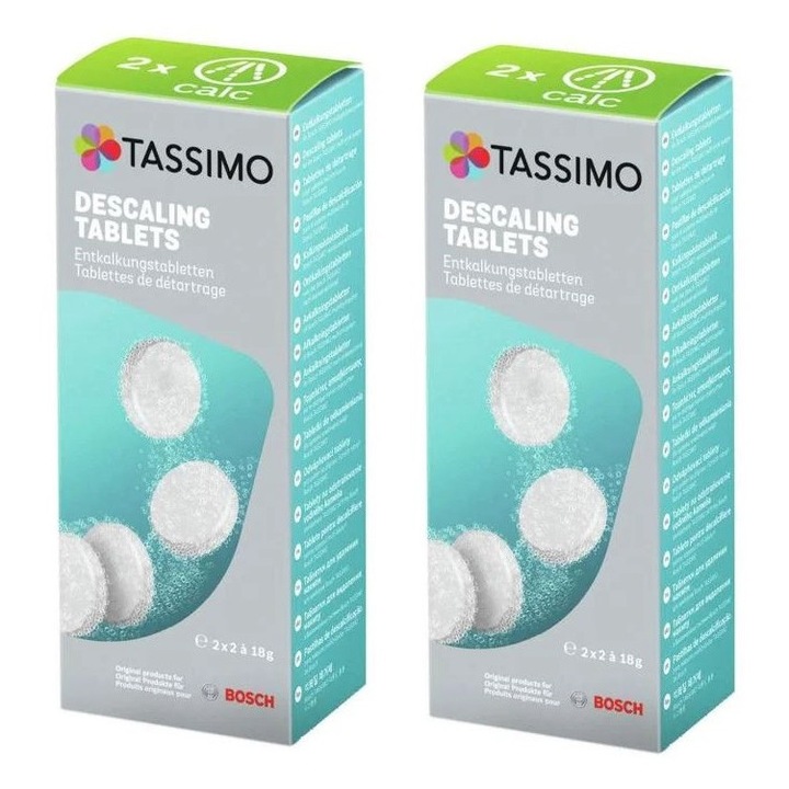 Таблетки за премахване на котлен камък за еспресо машина, TASSIMO 00311909, TCZ6004, 8 броя за 4 употреби