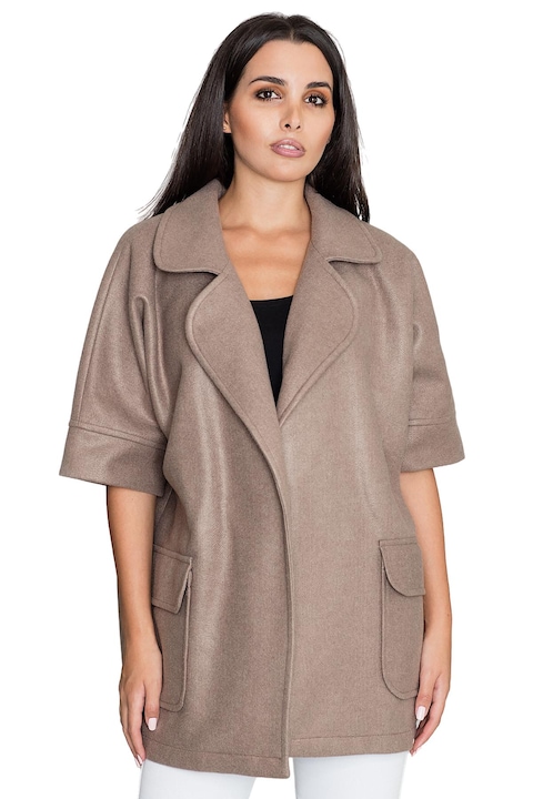 Palton dama M587, Figl, Poliester/Viscoza, Maro, One Size INTL