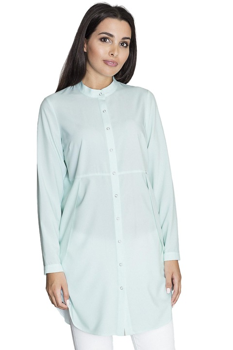 Figl M545 hosszú ing, túlméretezett, zöld, poliészter, elegáns