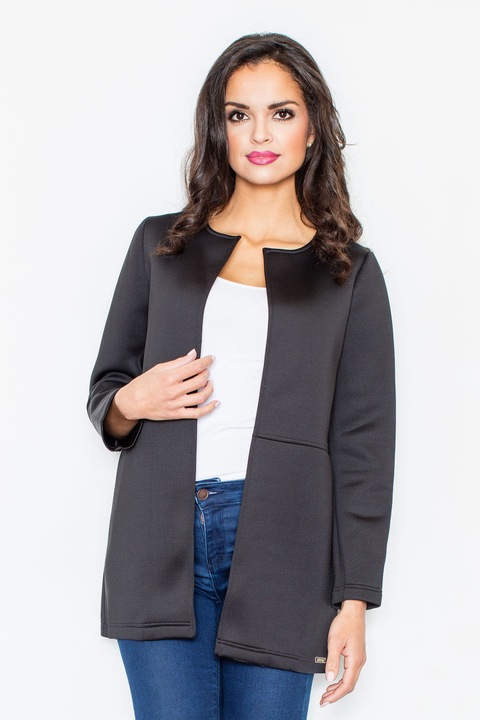 Jacheta dama M345, Figl, Poliester, Negru