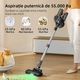 Aspirator vertical fara fir Proscenic P13, 55KPa/550W, aspirator de mana cu autonomie de 45 de minute, galeata de praf de 800ml, perie anti-incurcare pentru podele, 78 dB, potrivit pentru podele netede si covoare