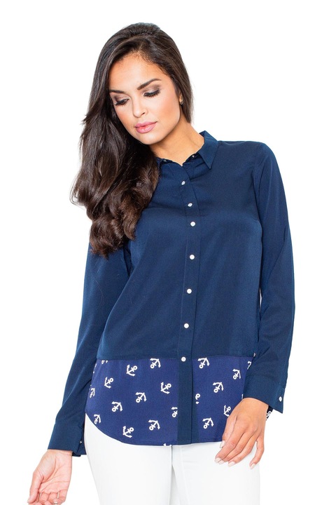 Figl M385 női ing, kék, poliészter