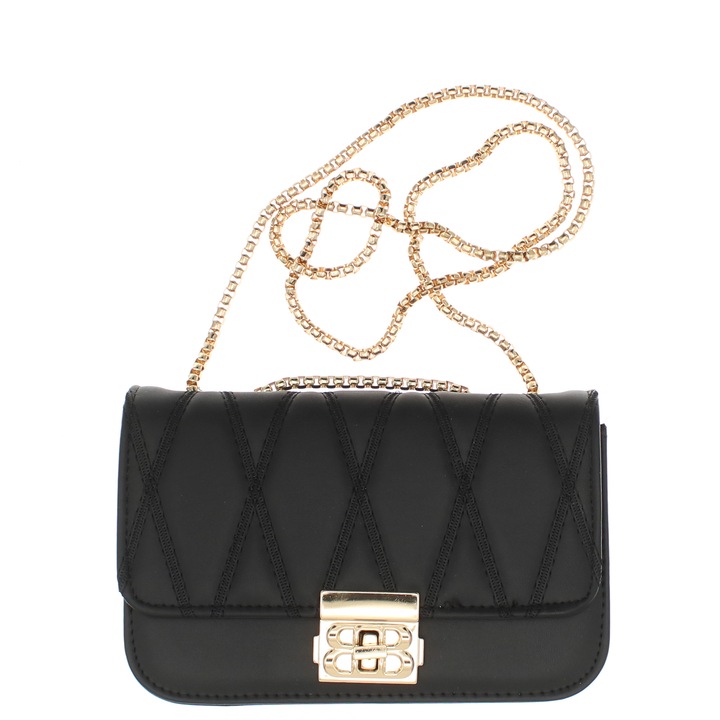 Válltáska, női, szintetikus anyag, ButicCochet, 19x12x6 cm, fekete - GND879