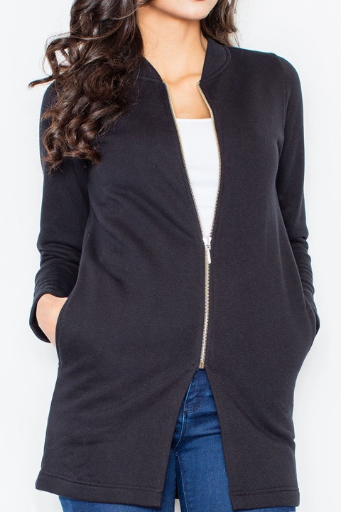 Jacheta dama M336, Figl, Bumbac, Negru, S INTL