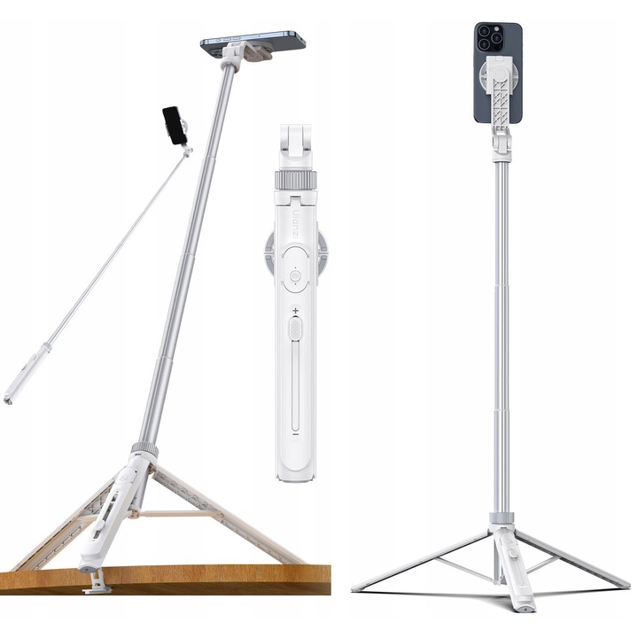 Selfie Stick Trepied 1, 44 m Telefon magnetic MagSafe Smartphone + TELECOMANDA, TT88