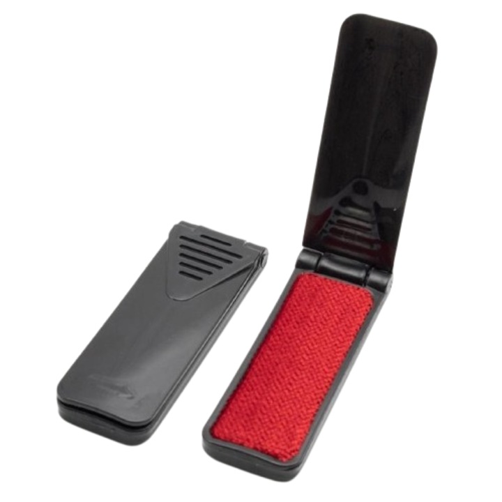 Perie De Haine Cu Absorbtie Electrostatica Pentru Scame Pentru Curatarea Parului De Caini Si Pisici Cu limba De Pantofi, Pliabila 19 Cm, Rosu