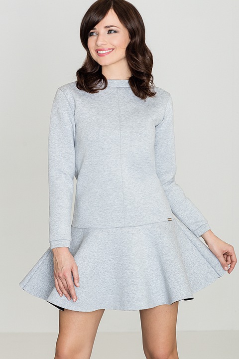 Rochie Lenitif K247, gri, poliester, S INTL