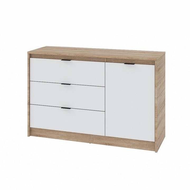 Скрин 1150 Сити, Еверест, ПДЧ, 115 x 75 x 38 см, Дъб Сонома, Бял