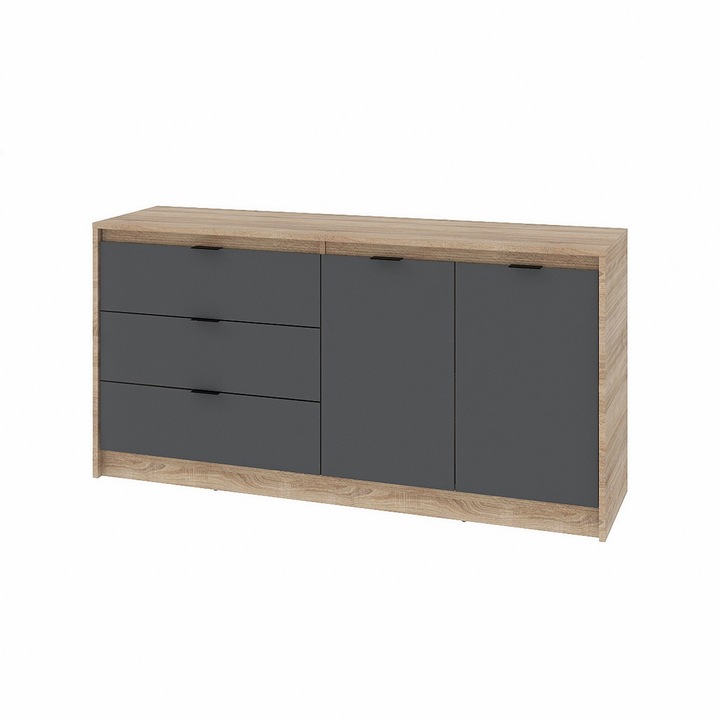 Скрин 1500 Сити, Еверест, ПДЧ, 150 x 75 x 38 см, Дъб Сонома, Графит