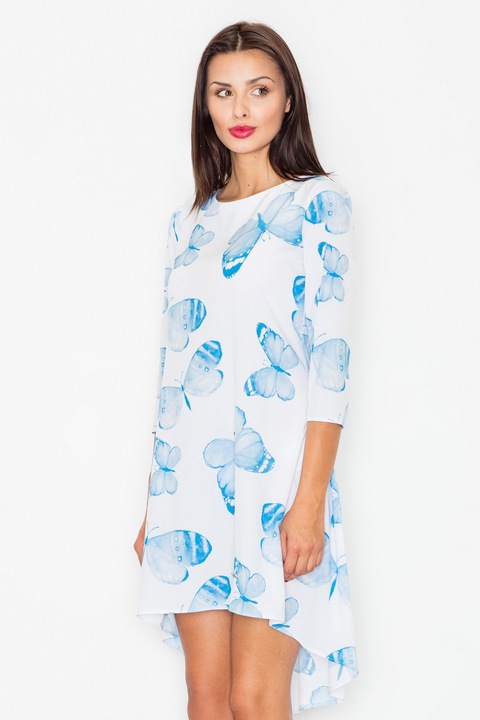 Асиметрична флорална рокля Figl, Многоцветен, M