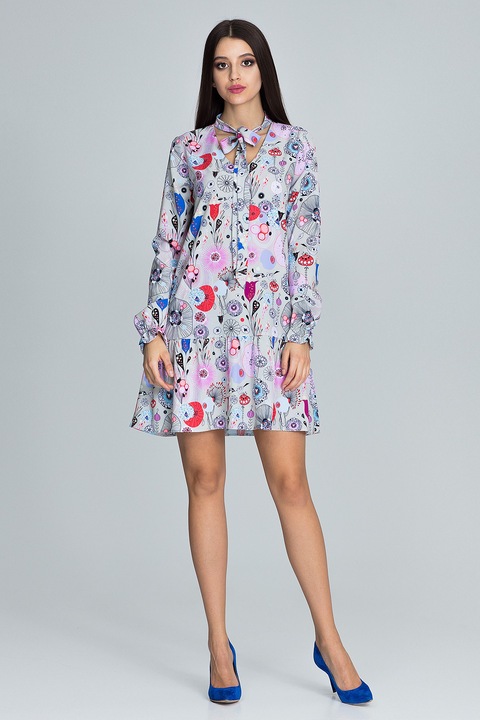 Rochie de zi Figl, M599 73, florala, poliester, multicolor