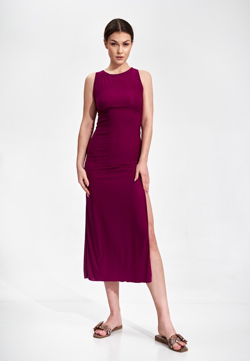 Rochie de seara Figl M864, rosu, fara maneci, poliester 95%, elastan 5%