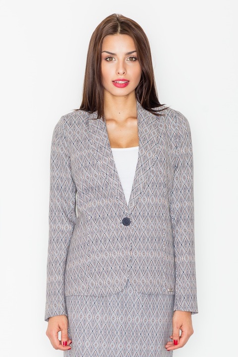 Blazer de dama, Poliester, Gri, M INTL