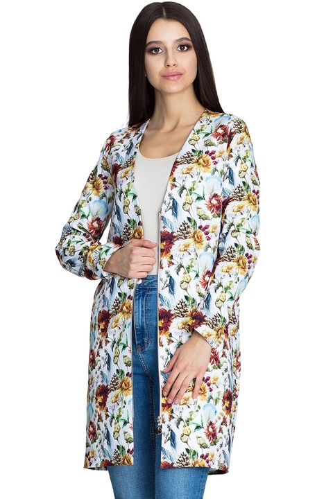 Jacheta dama M592, Figl, Poliester, Multicolor, Floral