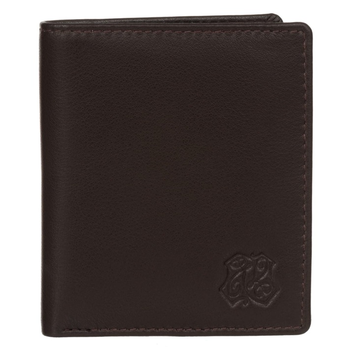 Portofel barbati Kaletnik Swat, piele naturala, protectie RFID, 8 compartimente pentru carduri, culoare neagra