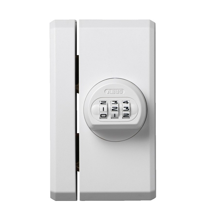 Incuietoare suplimentara pentru geamuri ABUS FTS106 cu cod, alb