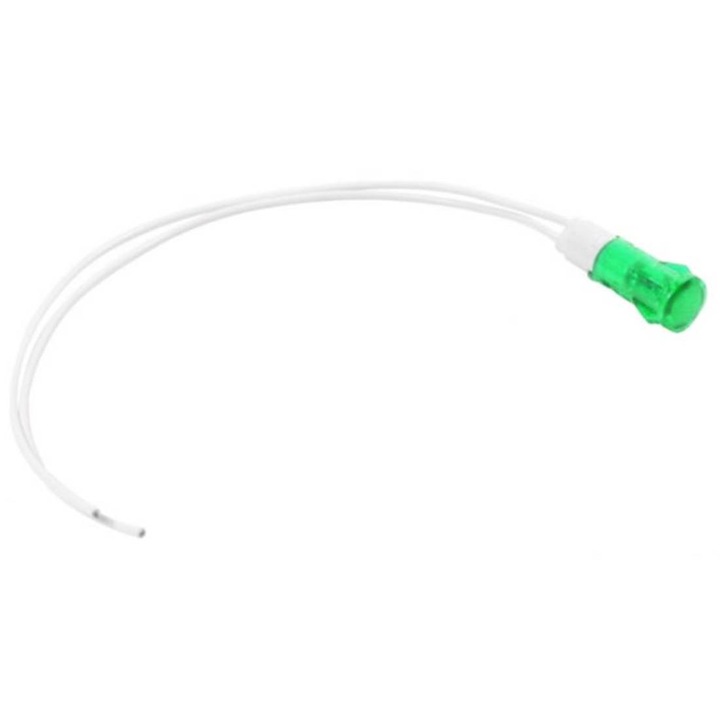 Indicator luminos, Pentru incalzitor de apa, Tavan, Verde, 220VAC, Ф10mm