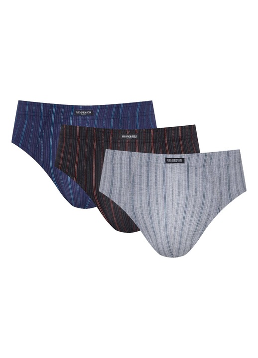 Férfi slip alsónadrág Henderson Classic, 3 darabos szett, szürke, fekete, kék, Többszínű, M
