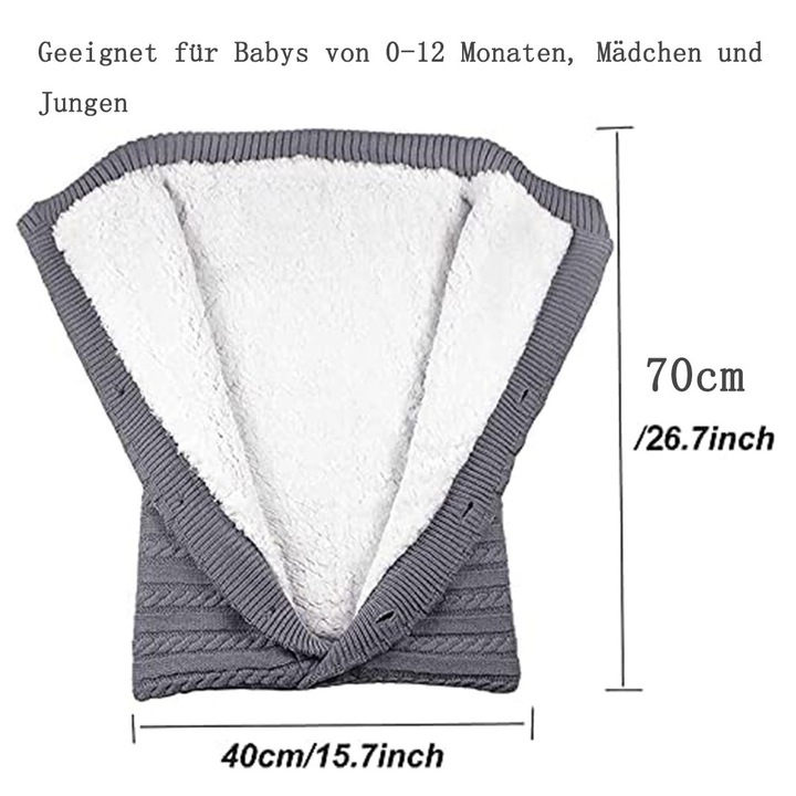 Sac de dormit pentru bebelusi, gros, cald, pentru 0-24 luni