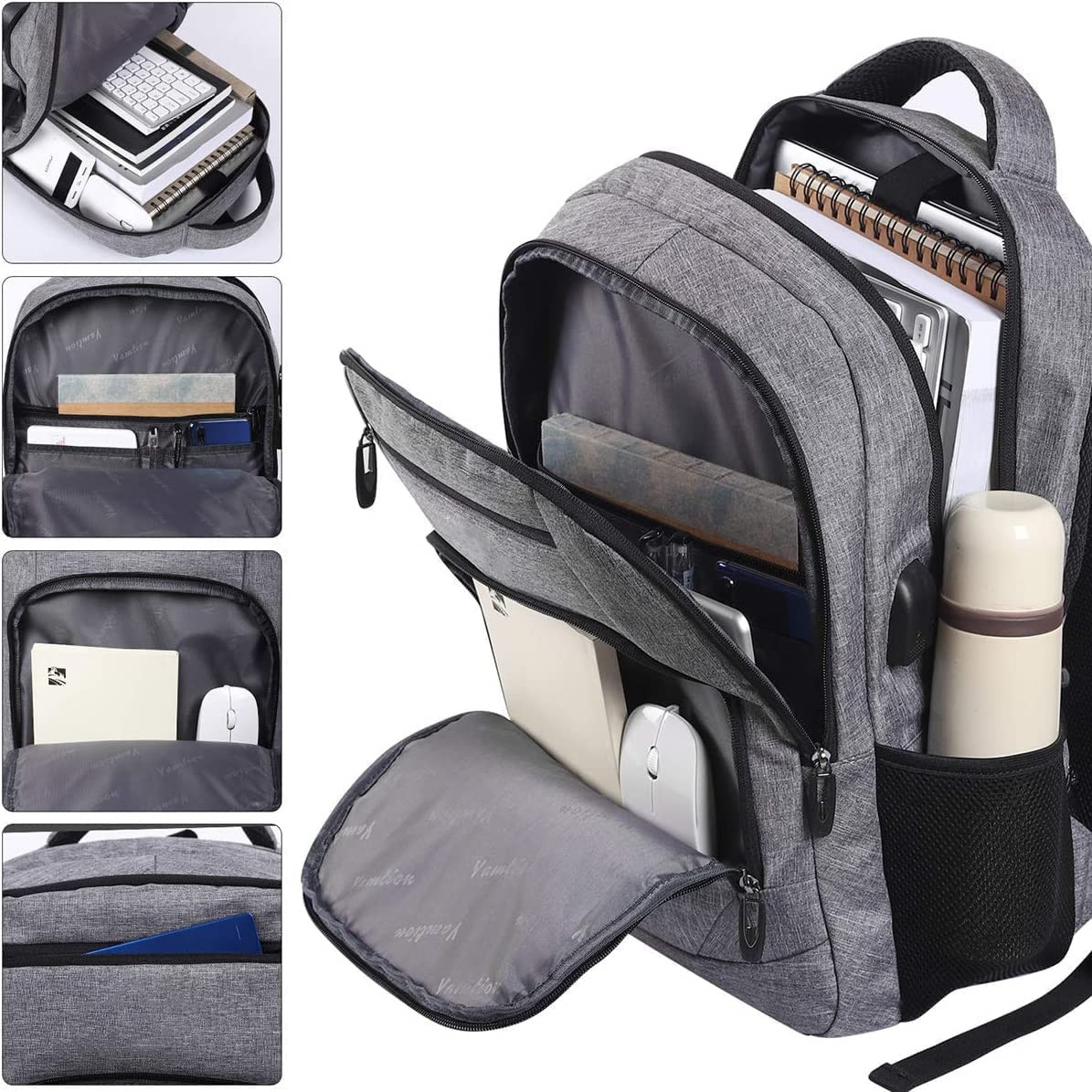 Rucsac scolar unisex - Rucsac scolar pentru baieti, fete si adolescenti - Rucsac pentru laptop pentru barbati si femei - Rucsacuri de zi / Rucsacuri business cu USB