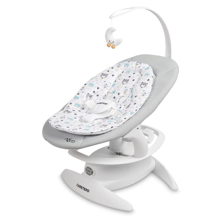 Електрически люлеещ се стол за деца CARETERO NOCO Recliner с музика 0-12 месеца - Сив