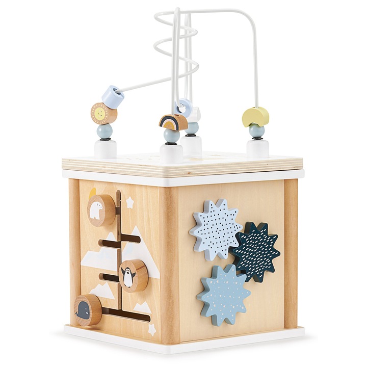 Set Cub Educativ Din Lemn Cu Sortator De Forme, 4 Blocuri Colorate, Mamabrum, Mam141, Fabricat Din Lemn De Inalta Calitate, Caracter Ecologic, Rezistenta Ridicata La Daune Mecanice, Fara Margini Ascutite, 19, 8x19, 8x36, 5 cm, Multicolor, 1 An