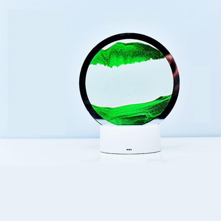 Lampa cu nisip, LED, Nisip verde, 16 culori, Telecomanda, cablu USB