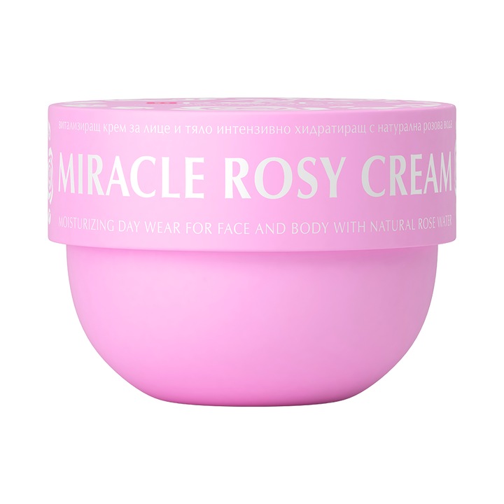 Crema revitalizanta pentru fata si corp Nature of Agiva Miracle Rosy, cu apa de trandafiri si pantenol, 150 ml