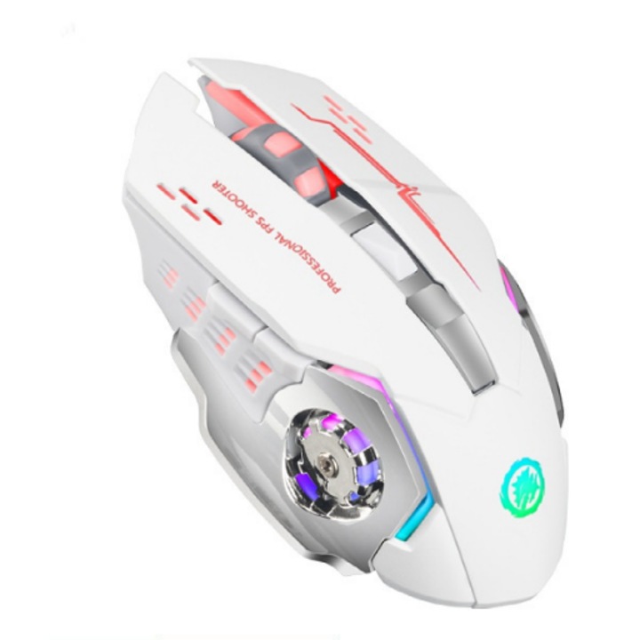 Vezeték nélküli egér, ergonomikus, gamer, néma gomb, több eszközre csatlakoztatható, irodai, bluetooth 5.0 és 2,4 GHz-es, 1600 DPI, nagy hatótávolságú, plug and play, kompatibilis Windows, MacOS és Linux rendszerekkel