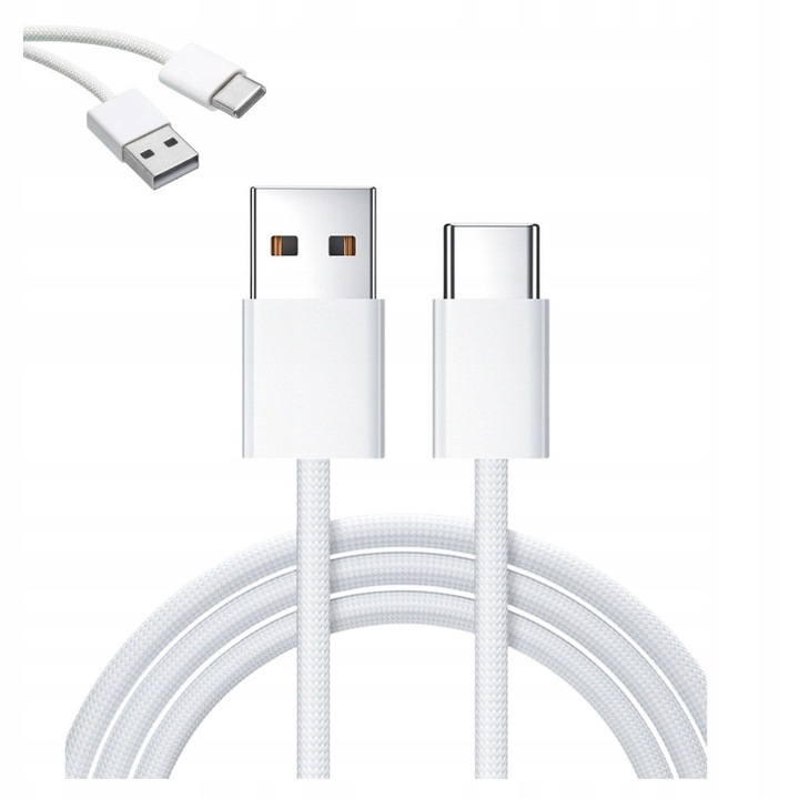 Кабел за данни и зареждане, Zenwire, USB към USB Type-C, Бързо зареждане, Бързо зареждане, 3A, Plug & Play, Съвместим с Windows, Android, Linux, MacOS, IOS, 2M, Бял