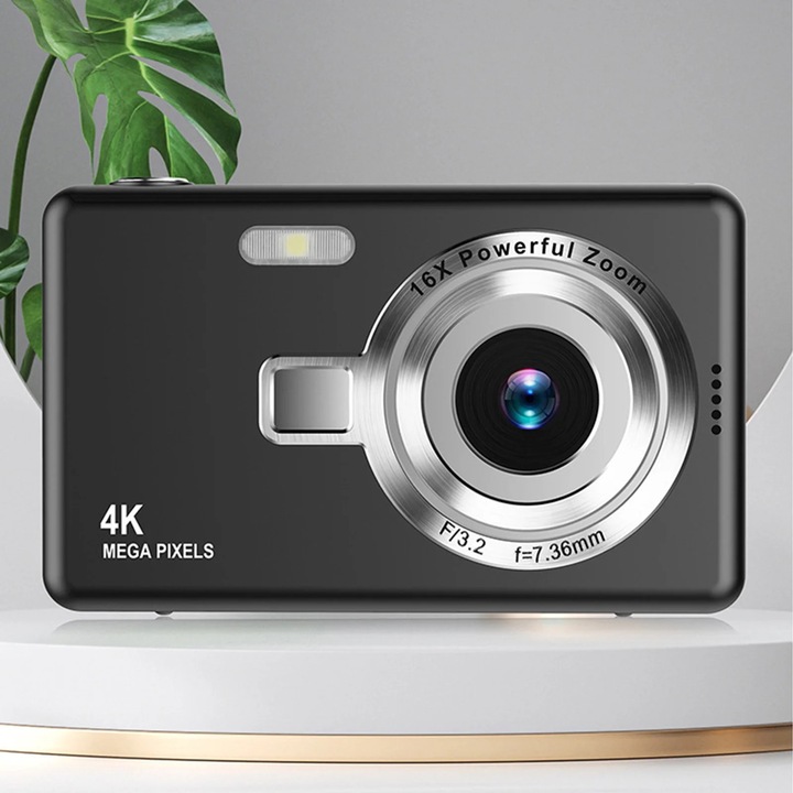 Aparat foto digital YANYXR 48MP stabilizare electronica negru 9.5x5.6x2cm