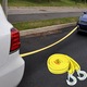 Curea de troliu pentru remorca rezistenta cu carlig, franghie de 13 ft 11000 lb, cablu de recuperare de remorcare intarit pentru vehicule de autostrada, camioane, SUV-uri, galben,