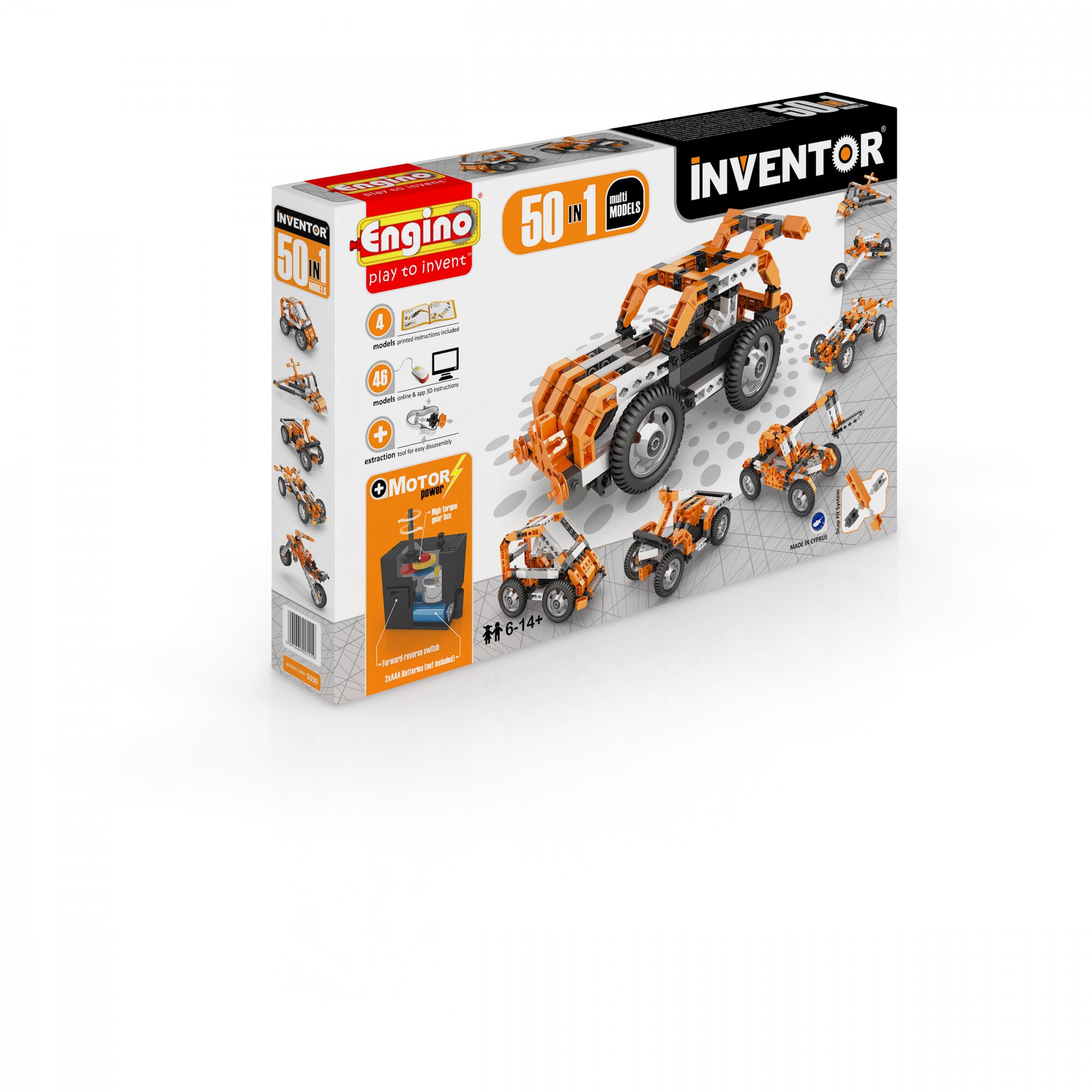 Joc de constructie interactiv, ENGINO Inventor 50 Modele Set Motorizat ...