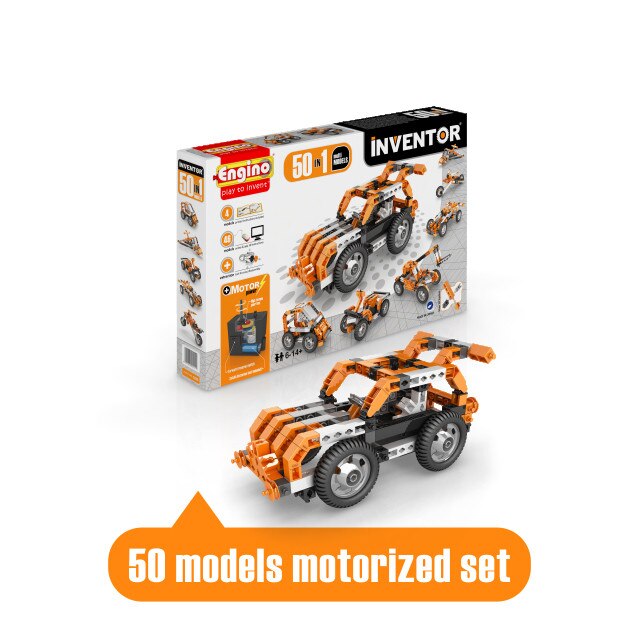 Joc de constructie interactiv, ENGINO Inventor 50 Modele Set Motorizat ...