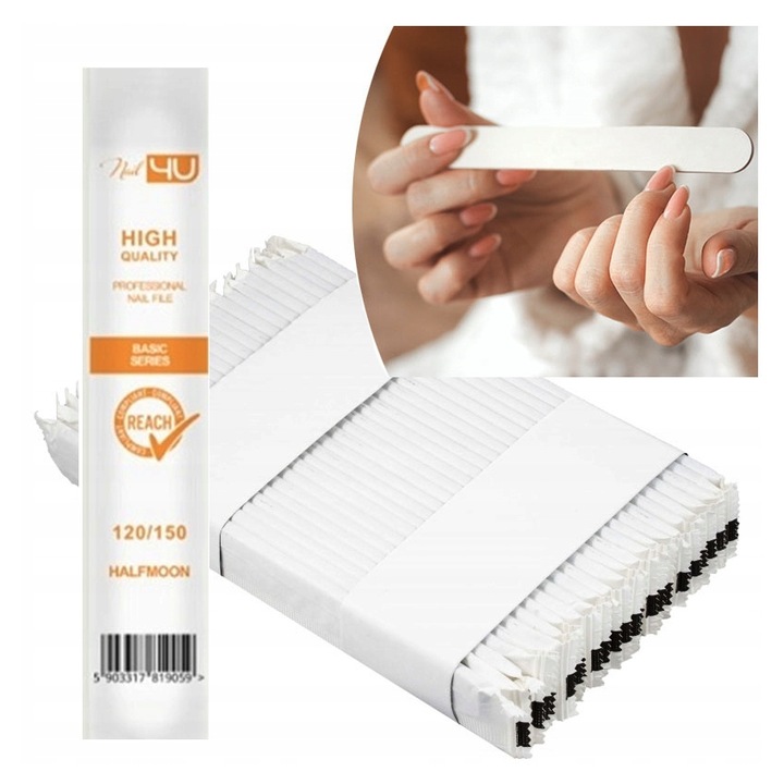 Set 50 Pile Unghii Nail4U 120/150 Profesionale, Unica Folosinta