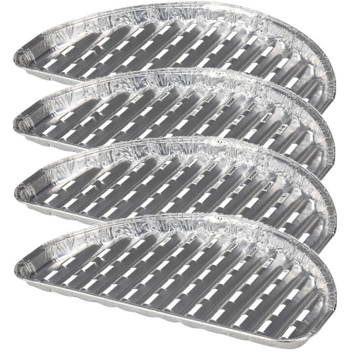 Accesorii grill din aluminiu, 4 bucati, 32x19x1,8cm, argintii