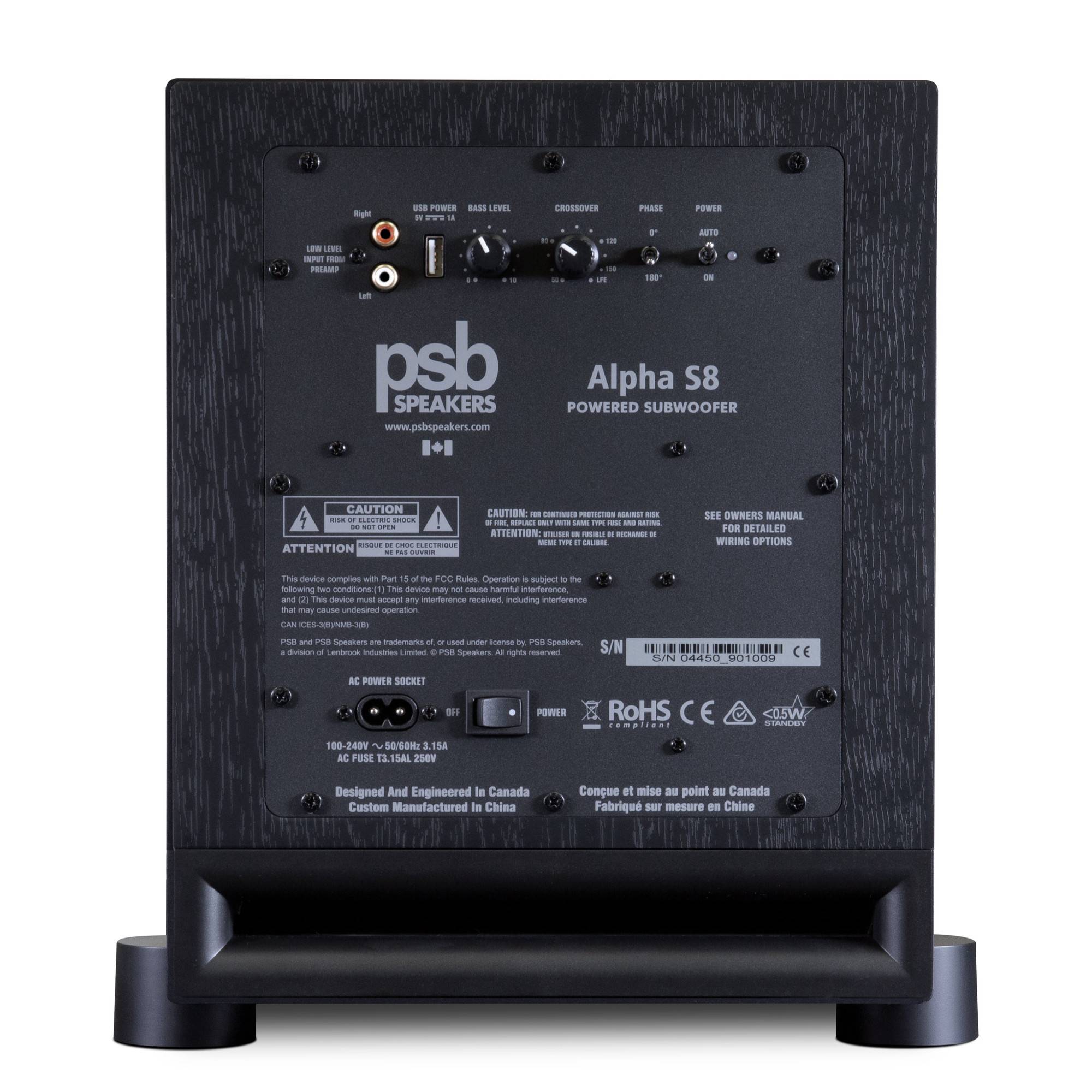 Subwoofer PSB Alpha S8, de podea, cu fir, 1 boxă