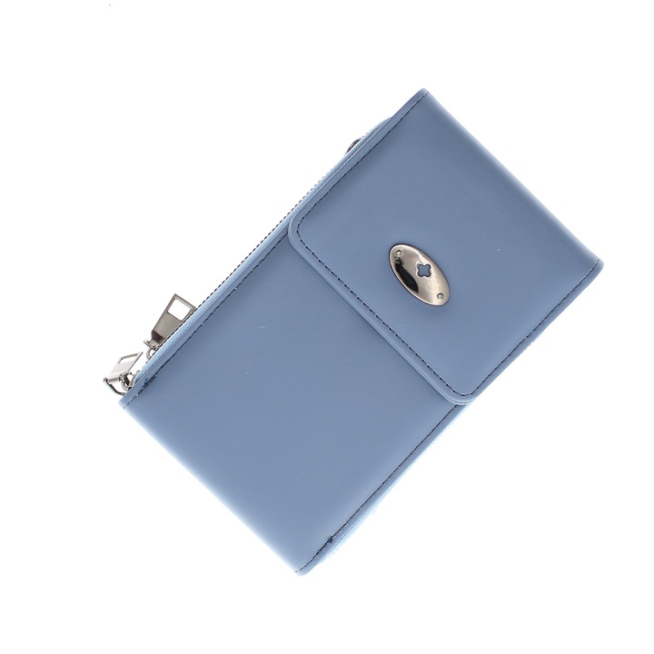 Geanta portofel, din material sintetic, Buticcochet, 18x11x4 cm, Albastru - PR1091